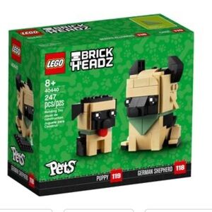 Lego brick Headz German shepherd & puppy set 40440 new in sealed box 247 pieces